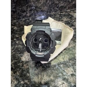 Casio G Shock Analog Digital GA100-1A1 GA100 GA-100 BIG Dial All Black New Card